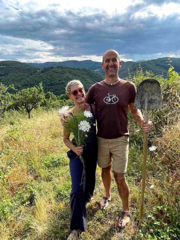 Stefan and Muriel in the Tuscan hills above La Macia
